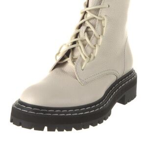 PROENZA SCHOULEE CREAM LACE UP BOOTS